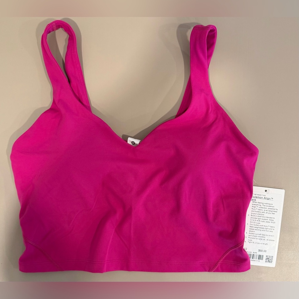 Lululemon Align Tank Ripened Raspberry Size 12 NWT